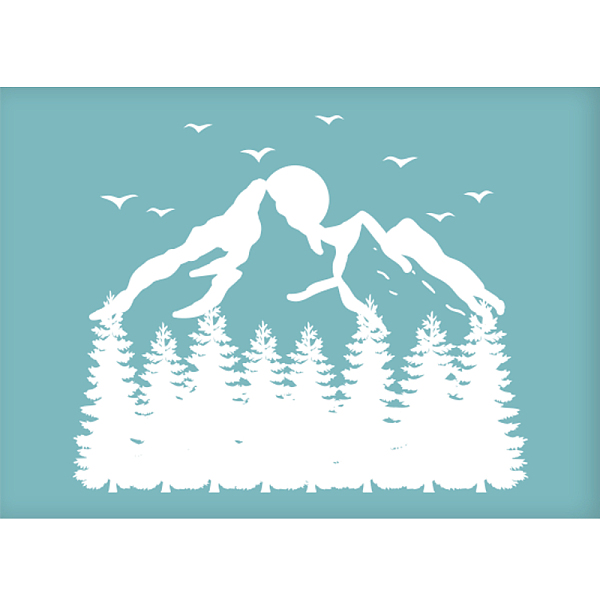 

PandaHall Self-Adhesive Silk Screen Printing Stencil, for Painting on Wood, DIY Decoration T-Shirt Fabric, Mountain, Sky Blue, 19.5x14cm...