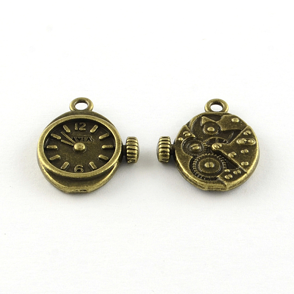 

PandaHall Clock Tibetan Style Alloy Pendants, Cadmium Free & Lead Free, Antique Bronze, 20.5x17x3.5mm, Hole: 2mm, about 400pcs/1000g Alloy...