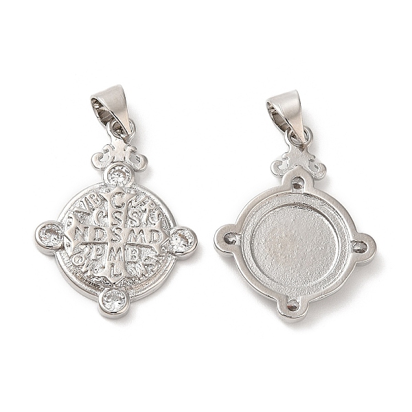 

PandaHall Brass Micro Pave Cubic Zirconia Pendants, Lead Free & Cadmium Free, Flat Round, Platinum, 22.5x17x2.5mm, Hole: 5x3.5mm Brass+Cubic..., Clear