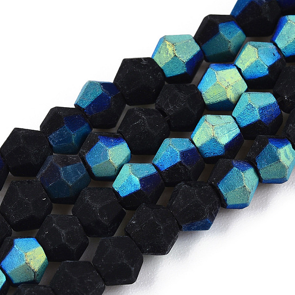 Imitez des brins de perles en verre givré bicône en cristal autrichien