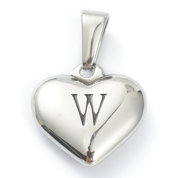 

PandaHall 304 Stainless Steel Pendants, Heart with Black Letter, Stainless Steel Color, Letter.W, 16x16x4.5mm, Hole: 7x3mm 304 Stainless...