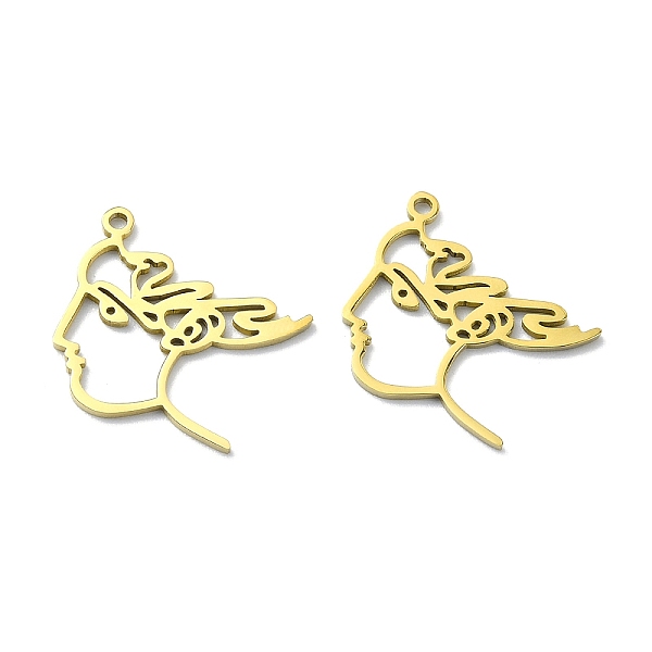 

PandaHall 201 Stainless Steel Pendants, Laser Cut, Abstract Human Face Charm, Golden, 21x19x1mm, Hole: 1.2mm 201 Stainless Steel Human