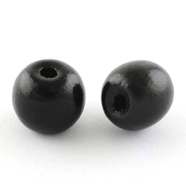 

PandaHall Natural Wood Beads, Macrame Beads Large Hole, Round, Lead Free, Dyed, Black, 18x16mm, Hole: 4mm, about 600pcs/1000g Wood Round...