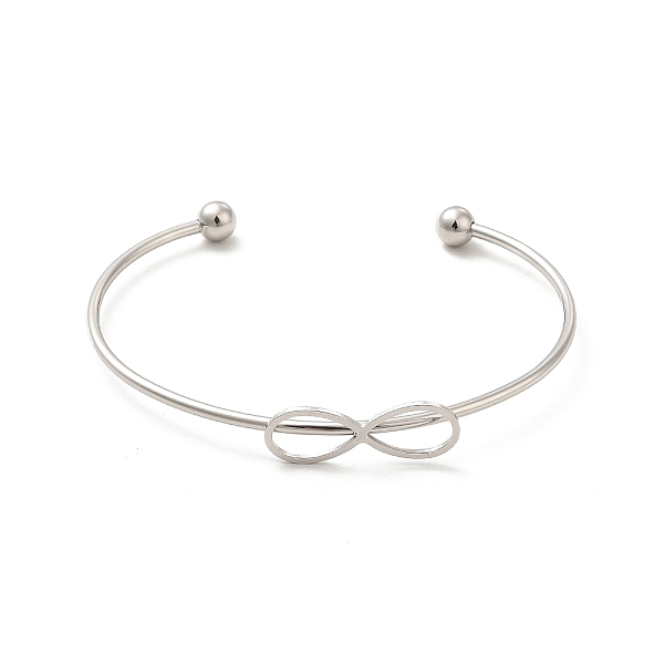 

PandaHall Infinity 201 Stainless Steel Cuff Bangles for Women Girls, Stainless Steel Color, Inner Diameter: 2-~2-1/2 inch(5.2~6.5cm) 201...