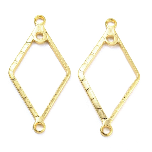 

PandaHall Brass Connector Charms, Cadmium Free & Lead Free, Rhombus Frame Links, Real 24K Gold Plated, 24.5x12x1mm, Hole: 1.2mm Brass...