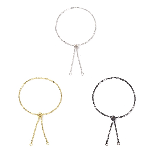 

PandaHall 3Pcs 3 Colors Adjustable Stainless Steel Cable Chain Slider Bracelet Making, Mixed Color, 10 inch(25.4cm), 1pc/color Stainless...