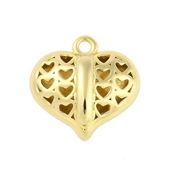 

PandaHall Hollow Brass Pendants for Valentine's Day, Heart with Letter, Real 18K Gold Plated, Letter I, 25x26x13mm, Hole: 2.5mm Brass Letter...