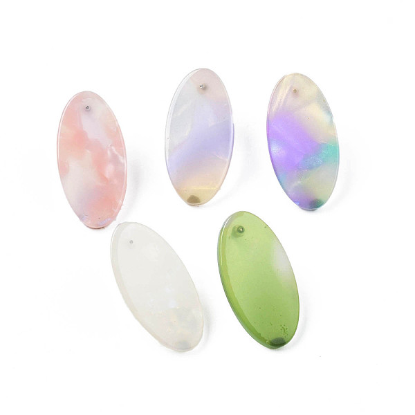 

PandaHall Cellulose Acetate(Resin) Oval Stud Earrings with 316 Stainless Steel Pins for Women, Mixed Color, 27x14mm, Pin: 0.7mm Cellulose..., Multicolor
