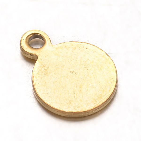 

PandaHall Ion Plating(IP) 304 Stainless Steel Chain Pendant End Piece, Stamping Blank Tag Charms, Flat Round, Golden, 9.5x7X1mm, Hole: 1mm...