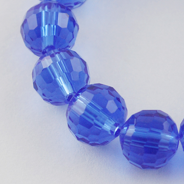 

PandaHall Transparent Glass Bead Strands, Faceted, Round, Blue, 8mm, Hole: 1mm, about 72pcs/strand, 21.8 inch Glass Round Blue