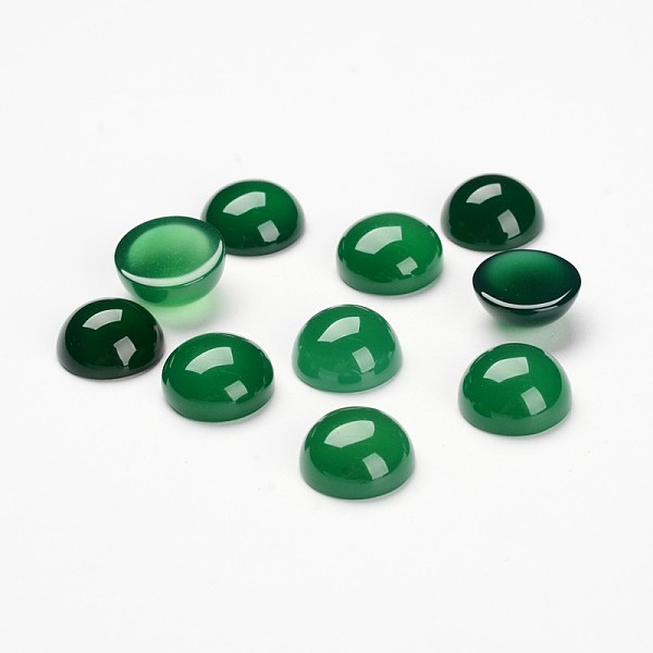 

PandaHall Half Round/Dome Dyed Natural Agate Cabochons, Green, 10mm Natural Agate Half Round Green