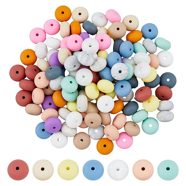 

PandaHall SUPERFINDINGS 120Pcs 15 Colors Food Grade Eco-Friendly Silicone Beads, Chewing Beads For Teethers, DIY Nursing Necklaces Making..., Multicolor