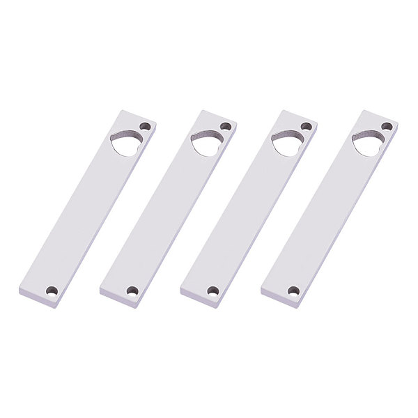 

PandaHall 201 Stainless Steel Links connectors, Rectangle with Heart, Stainless Steel Color, 36x6x1.7mm, Hole: 1.4mm Stainless Steel...