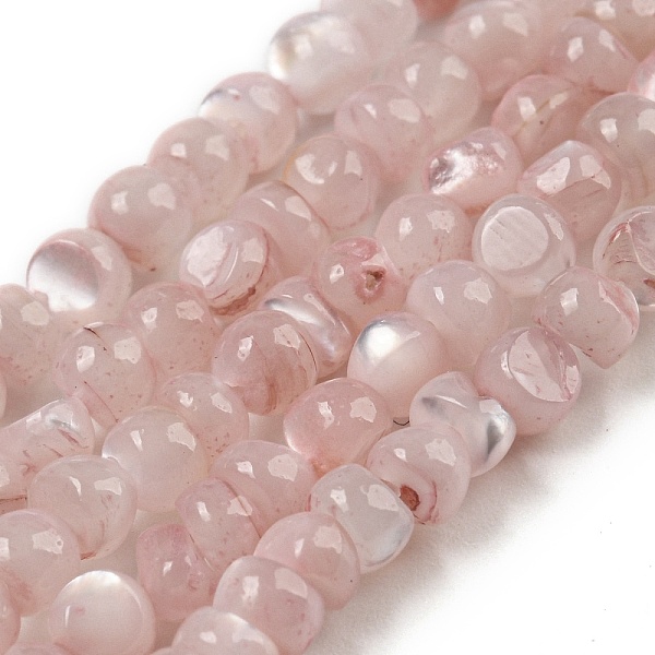 

PandaHall Natural White Shell Dyed Beads Strands, Nuggets, Misty Rose, 2.5~3.5x3~3.5x2~3.5mm, Hole: 0.4mm, about 139pcs/strand, 15.16''...