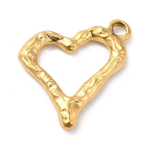 

PandaHall Ion Plating(IP) 304 Stainless Steel Pendants, Heart Charm, Golden, 21x22x3mm, Hole: 2mm 304 Stainless Steel Heart