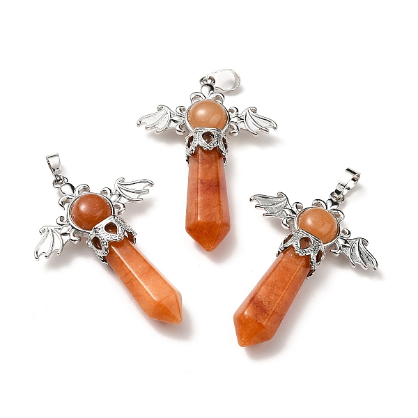 

PandaHall Natural Red Aventurine Pendants, Angel Charms, with Rack Plating Platinum Tone Brass Findings, Cadmium Free & Lead Free...