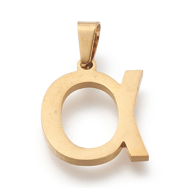 

PandaHall 304 Stainless Steel Pendants, Greek Alphabet, Letter.A, 17x14x1mm, Hole: 3x5.5mm 304 Stainless Steel Letter A