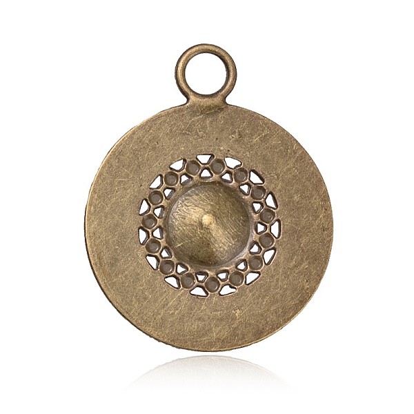 

PandaHall Antique Bronze Tone Alloy Acrylic Pearl Big Pendants, Nickel Free, WhiteSmoke, 72x58x14mm, Hole: 9mm Alloy+Acrylic Flat Round..., White