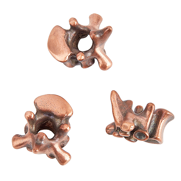 

PandaHall SUPERFINDINGS 3Pcs Brass Vertebra Lanyard Beads Vintage Red Copper Large Hole Beads Cord Antique Tool Bead European Spine Bead for...