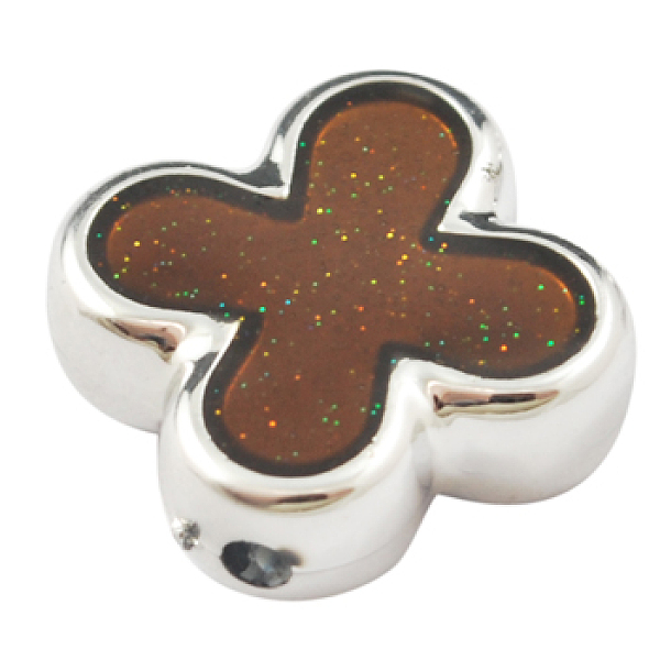 

PandaHall Colorful Acrylic Beads, Glitter Style, Flower, Chocolate, 30x30x6mm, Hole: 2mm Acrylic Flower Brown