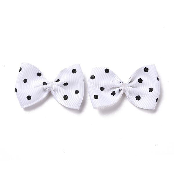 PandaHall Ribbon Bowknot & Hair Bows Costume Accessories, White, 35~40x24~25mm Ribbon Bowknot White