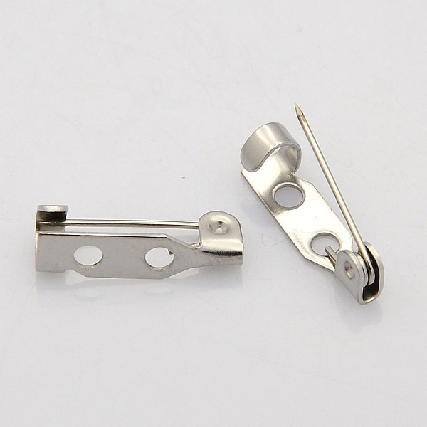 

PandaHall 201 Stainless Steel Brooch Pin Back Bar Findings, Stainless Steel Color, 17x5.5x5mm, Hole: 2mm, Pin: 0.6mm 201 Stainless Steel