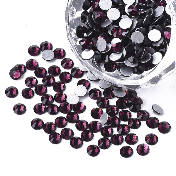 

PandaHall Glass Flat Back Rhinestone Cabochons, Back Plated, Faceted Half Round, Amethyst, SS12, 3~3.2x1.5mm, about 1440pcs/bag Glass..., Purple