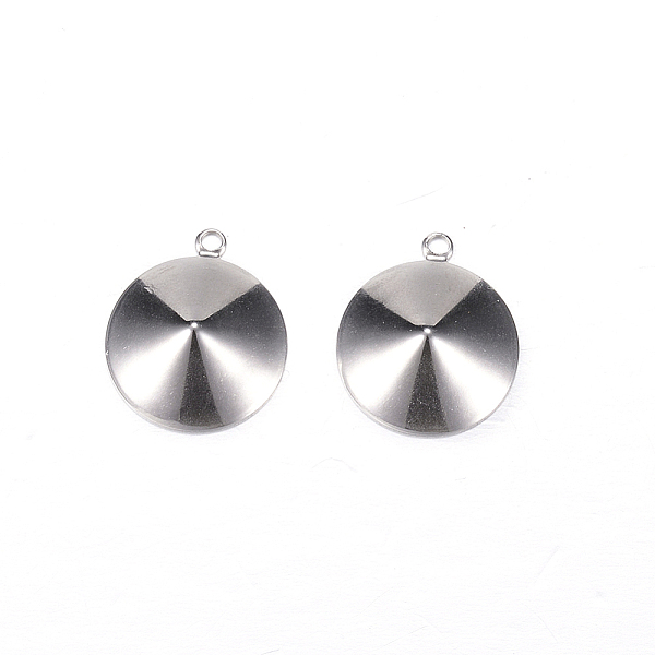 

PandaHall 201 Stainless Steel Pendant Rhinestone Settings, Cone, Stainless Steel Color, Fit For 12mm Rhinestone, 15x12.5x4mm, Hole: 1.2mm...
