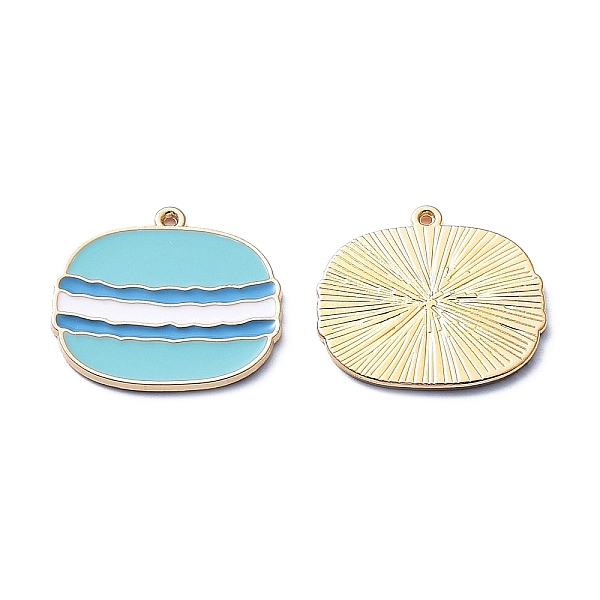 

PandaHall Zinc Alloy Pendants, with Enamel, Golden, Macaron Charm, Sky Blue, 22.5x24x1.5mm, Hole: 1mm Alloy+Enamel Food