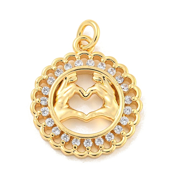 

PandaHall Brass Micro Pave Clear Cubic Zirconia Pendants, Gesture, Real 18K Gold Plated, 21x18x2mm, Hole: 3mm Brass+Cubic Zirconia Others...