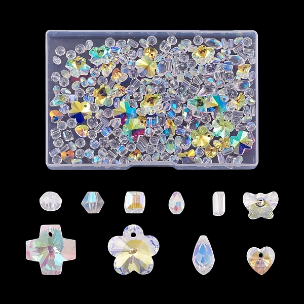 

PandaHall DIY Jewelry Making Finding Kits, Including Electroplate Glass Beads and Glass Rhinestone Charms, Mixed Color, 400pcs/box Glass..., Multicolor
