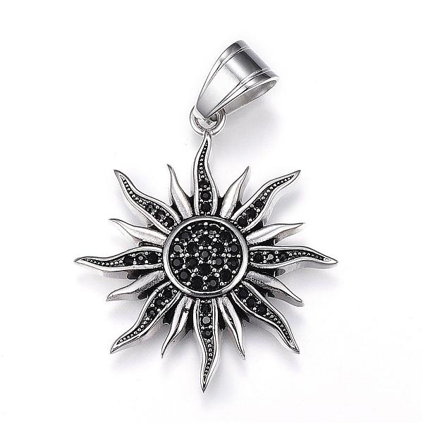 

PandaHall 316 Surgical Stainless Steel Rhinestone Pendants, Sun, Antique Silver, 39x34.5x5mm, Hole: 7x10mm Stainless Steel+Rhinestone Sun..., Black