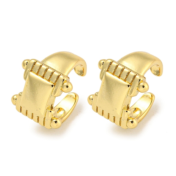 

PandaHall Brass Cuff Earrings, Rectangle, Real 18K Gold Plated, 12.5x10mm Brass Rectangle