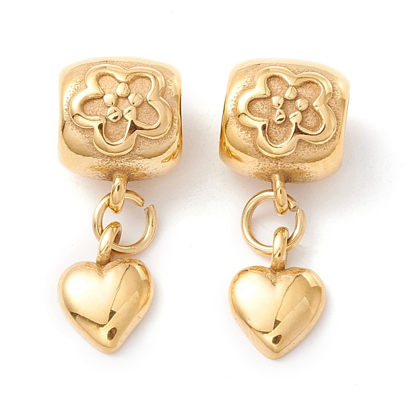 

PandaHall 304 Stainless Steel European Dangle Charms, Large Hole Pendants, Manual Polishing, Heart, Golden, 23.5mm, Hole: 4.8mm, Heart...