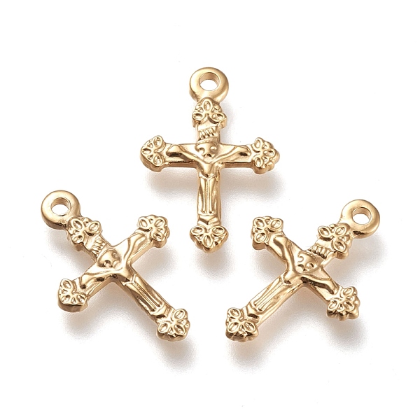 

PandaHall Easter 304 Stainless Steel Pendants, Laser Cut, Crucifix Cross, Golden, 20x13.5x1.5mm, Hole: 1.5mm 304 Stainless Steel Cross