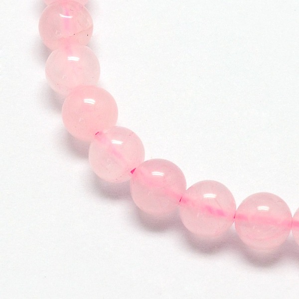 

PandaHall Natural Rose Quartz Beads Strands, Round, 4mm, Hole: 0.8mm, about 92pcs/strand, 15 inch~16 inch Rose Quartz Round Pink