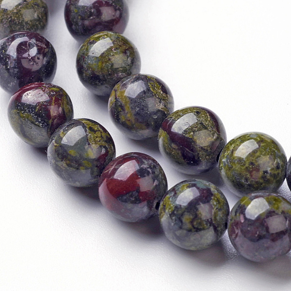 

PandaHall Natural Dragon Blood Jasper Bead Strands, Round, 4mm, Hole: 1mm, about 87pcs/strand, 14.96''(38cm) Dragon Blood Round