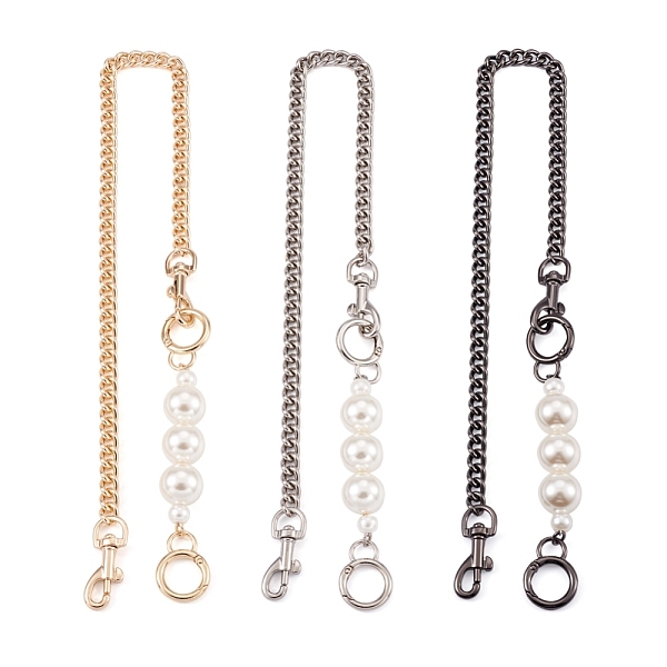 

PandaHall Givenny-EU 3 Sets 3 Colors Zinc Alloy Curb Chain Bag Straps, with Resin Beads, Spring Gate Ring & Swivel Clasps, Bag Replacement...