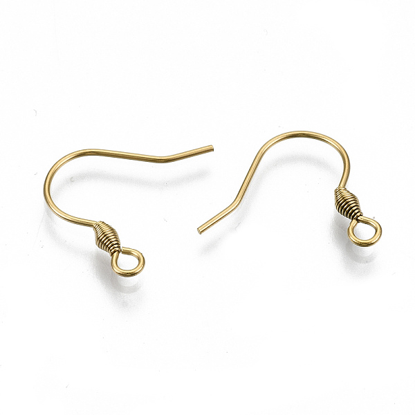

PandaHall 304 Stainless Steel Earring Hooks, Ear Wire, with Horizontal Loop, Cadmium Free & Nickel Free & Lead Free, Real 18K Gold Plated...