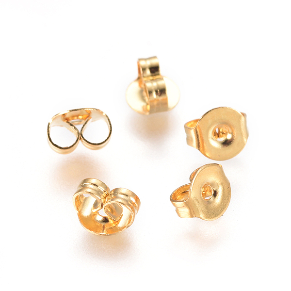 

PandaHall 304 Stainless Steel Ear Nuts, Butterfly Earring Backs for Post Earrings, Golden, 4.5x5x3mm, Hole: 1mm 304 Stainless Steel