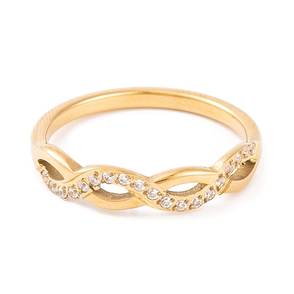 Infinity 304 Fingerring Aus Edelstahl Mit Klarem Zirkonia Für Damen