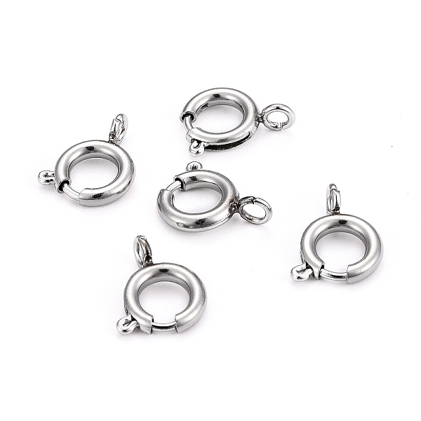 

PandaHall 304 Stainless Steel Spring Ring Clasps, Stainless Steel Color, 8x1.8mm, Hole: 2.5mm 304 Stainless Steel