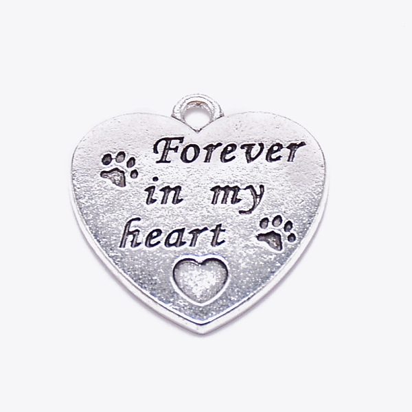 

PandaHall Tibetan Style Zinc Alloy Pendants, Heart with Word, Antique Silver, 21x20x2mm, Hole: 2mm Alloy Heart