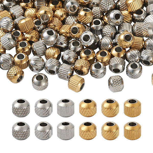 

PandaHall 201 Stainless Steel Beads, Rondelle, Golden & Stainless Steel Color, 6x5.5mm, Hole: 2mm, 150pcs/box 201 Stainless Steel Rondelle