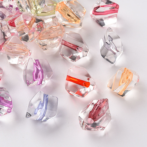 

PandaHall Transparent Acrylic Beads, Nuggets, Mixed Color, 12x11x11mm, Hole: 2mm, about 633pcs/500g Acrylic Nuggets Multicolor