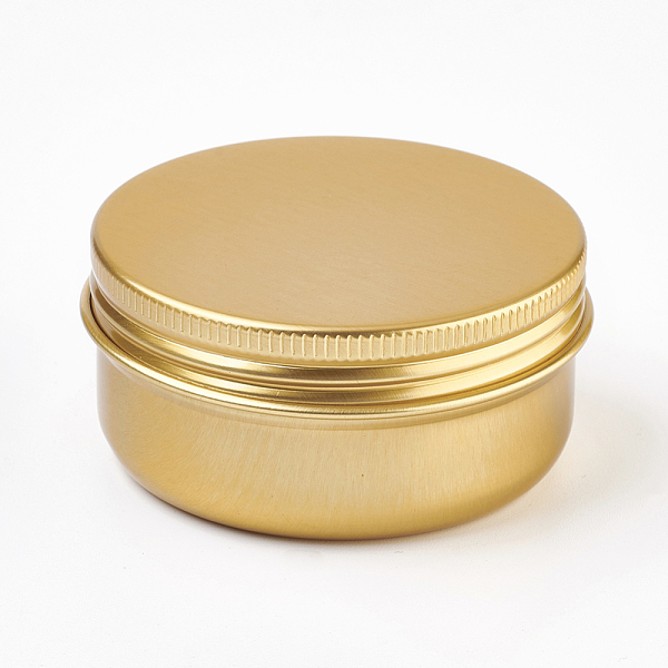 

PandaHall Round Aluminium Tin Cans, Aluminium Jar, Storage Containers for Cosmetic, Candles, Candies, with Screw Top Lid, Golden, 5.7x2.7cm...