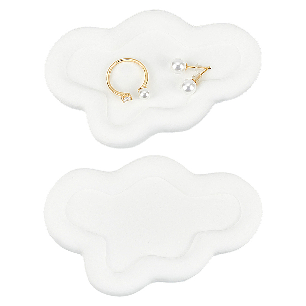 

PandaHall Cloud Gesso Jewelry Plate, Storage Tray, Cosmetics Jewelry Organizer, White, 105x71x10.5mm Gesso Cloud White