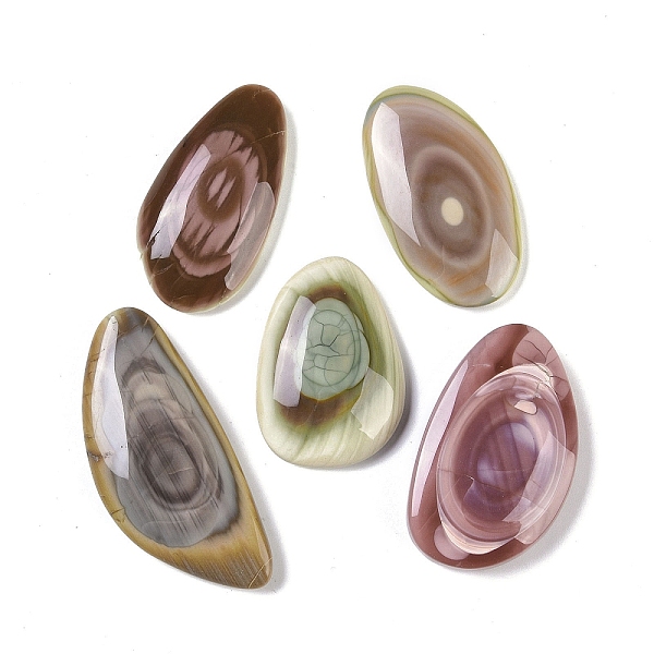 

PandaHall Natural Imperial Jasper Cabochons, 35~50x21~25x5.5~9mm Imperial Jasper Mixed Shapes