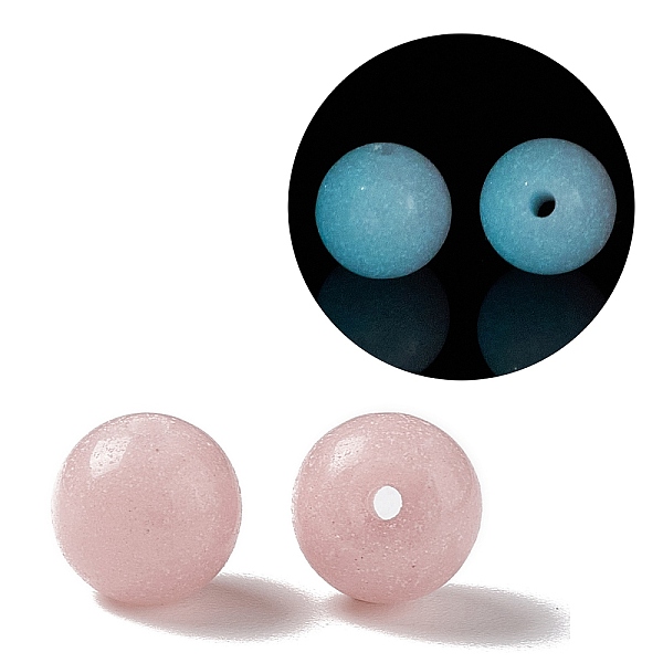 

PandaHall Luminous Candy Color Glass Bead, Glow in the Dark, Round, Dark Salmon, 6mm, Hole: 0.8mm Glass Round