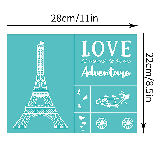 

PandaHall Self-Adhesive Silk Screen Printing Stencil, for Painting on Wood, DIY Decoration T-Shirt Fabric, Turquoise, Word, 28x22cm Plastic..., Green